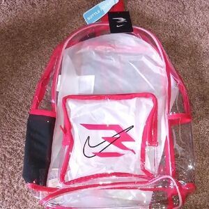 Nike Transparent Backpack with Red Accents